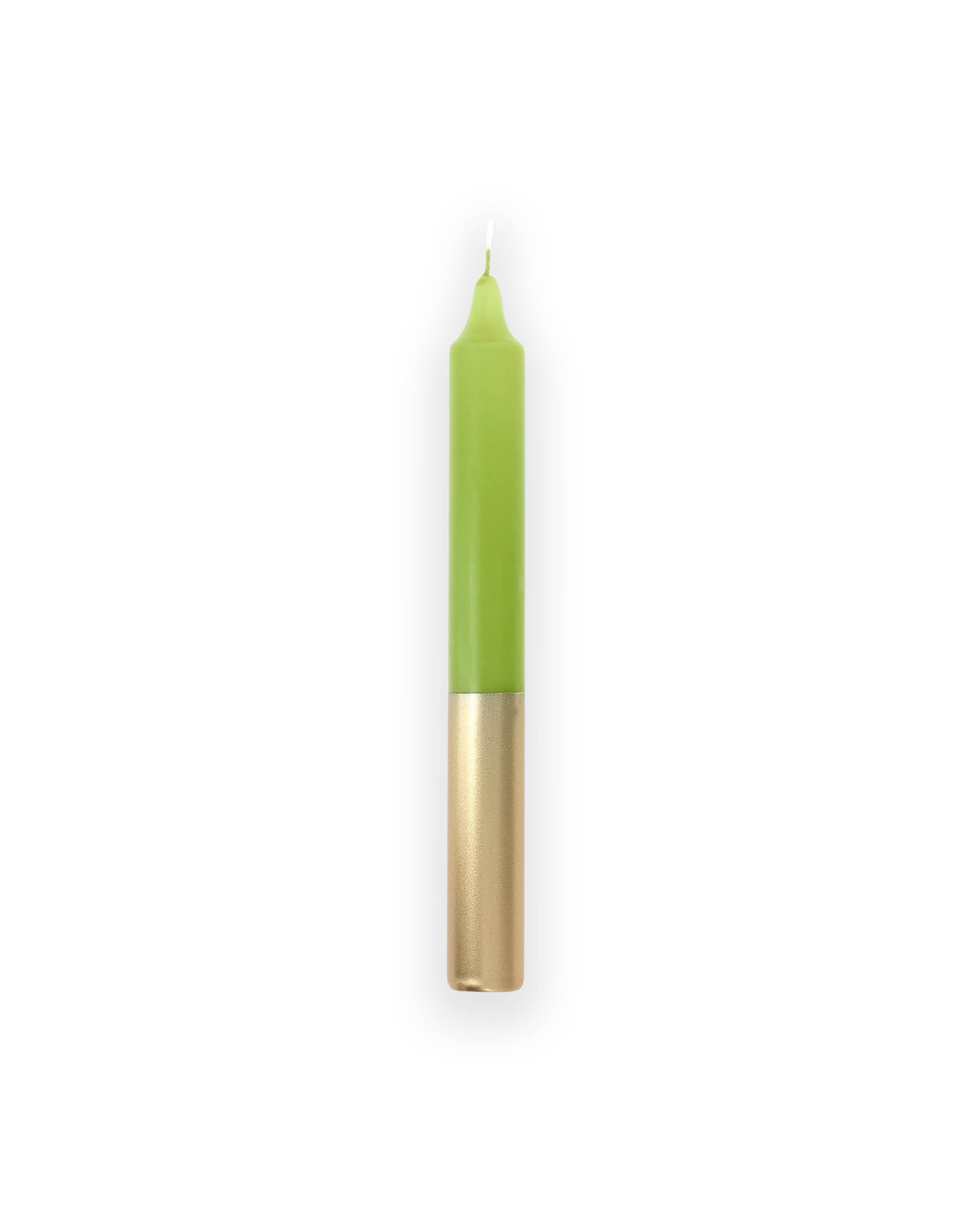 Tweekleurige stompkaars Groen & Goud