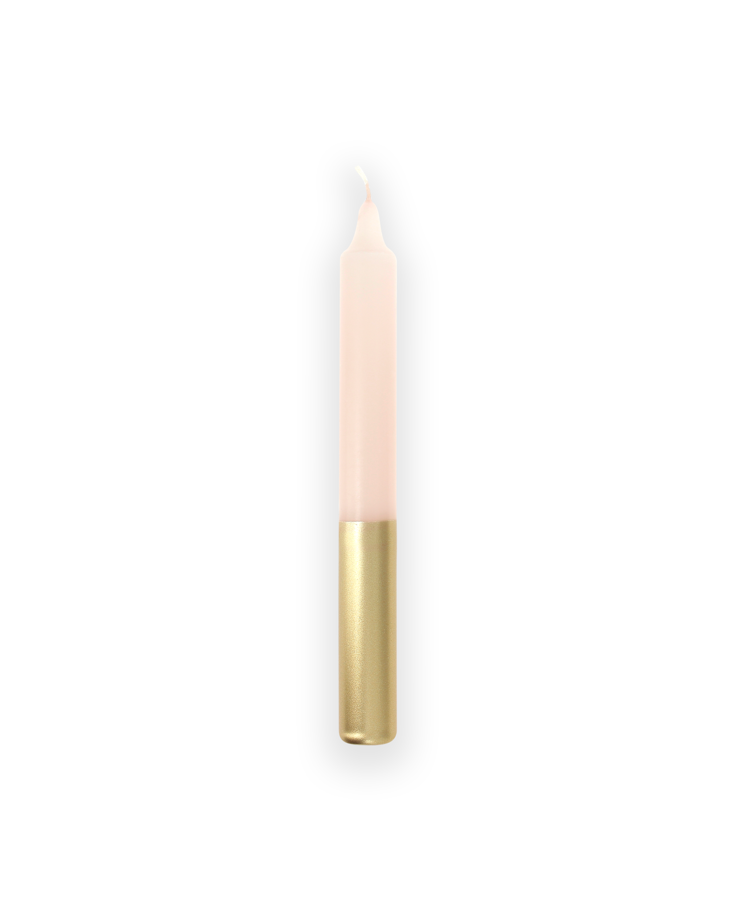 Tweekleurige stompkaars Nude & Goud