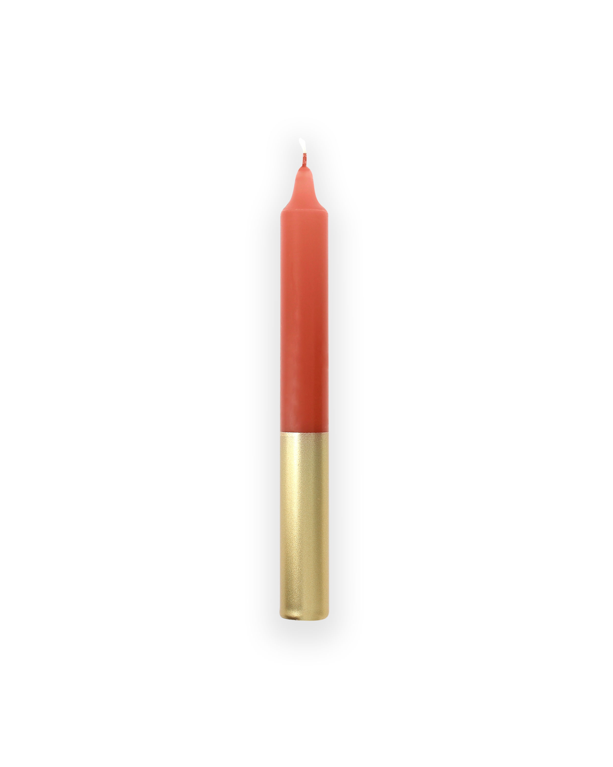 Tweekleurige stompkaars Terracotta & Goud